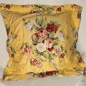 Ralph Lauren Kathleen Floral Pillow Sham Italy Yellow Cottagecore 1 pc 27"x28"